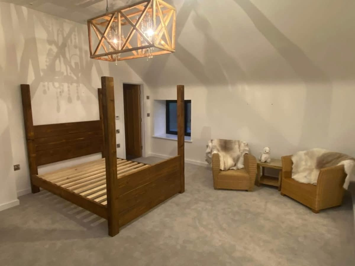 Chunky Four Poster Bed | Handmade Rustic Wooden Bed