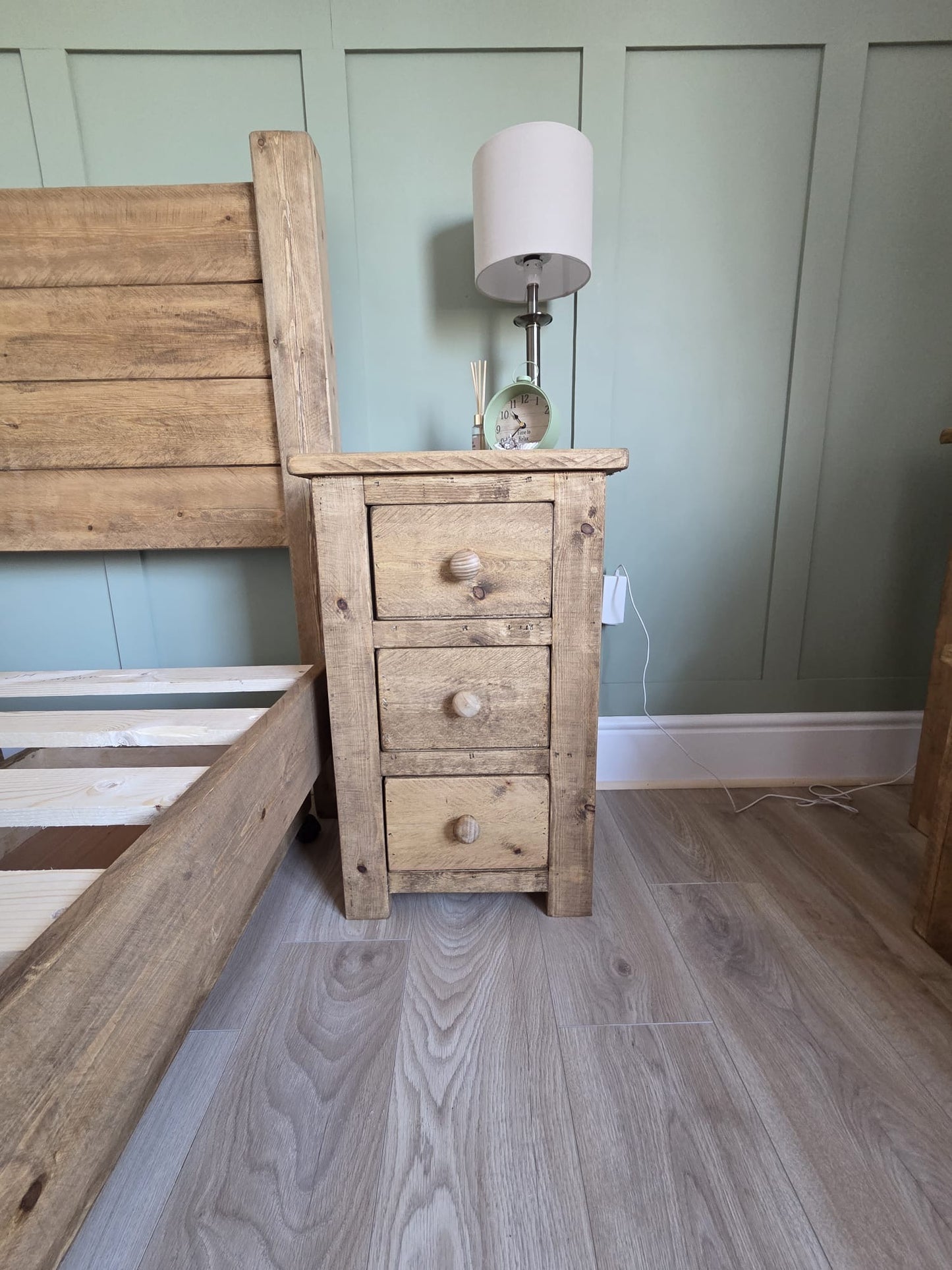 Wooden bedroom set handmade by Three Skulls Furniture