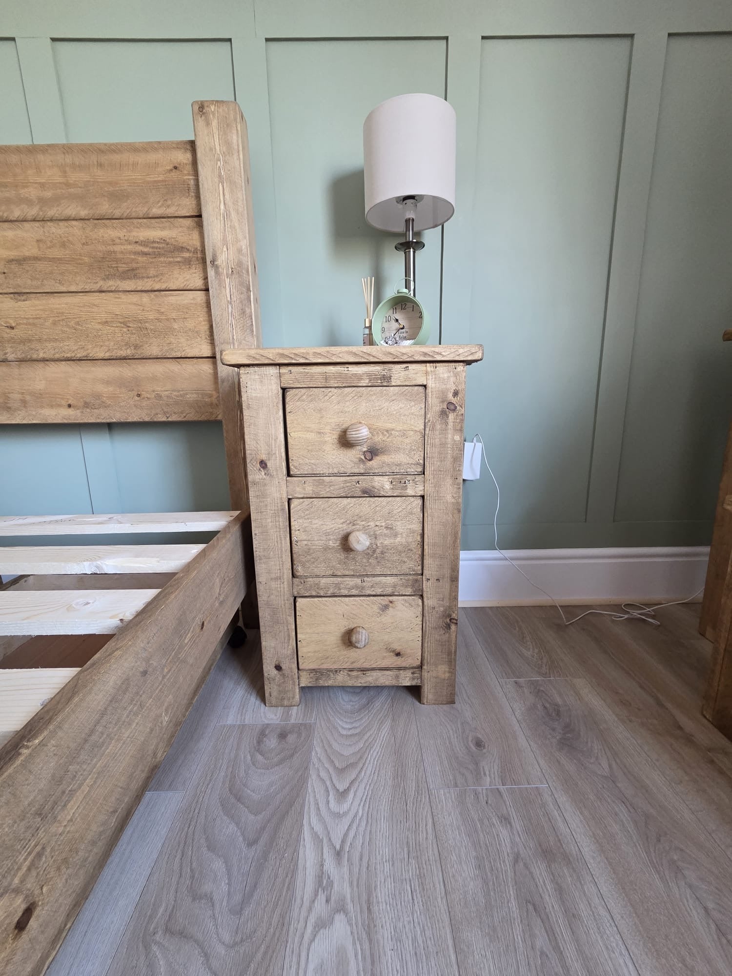 Wooden bedroom set handmade by Three Skulls Furniture