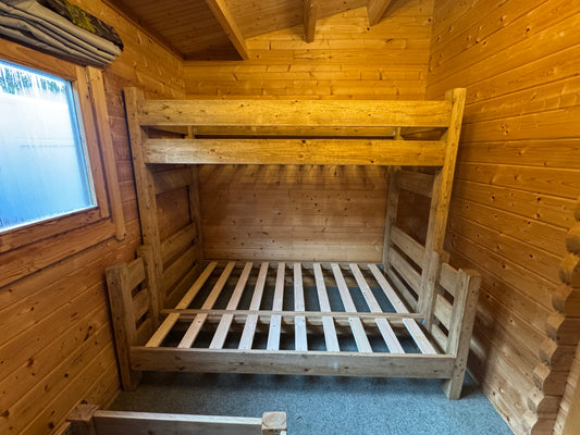 Triple Bunk Bed | Handmade Rustic Wooden Three Sleeper Bed | Three Skulls Furniture