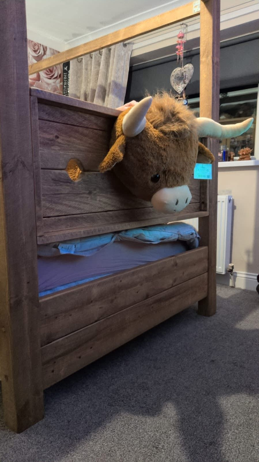 Rustic handmade Tudor bed frame from Three Skulls Furniture