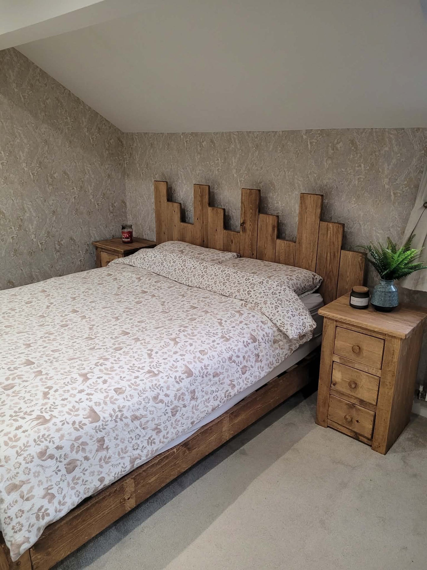 Matching rustic furniture for a handmade wooden bedroom set