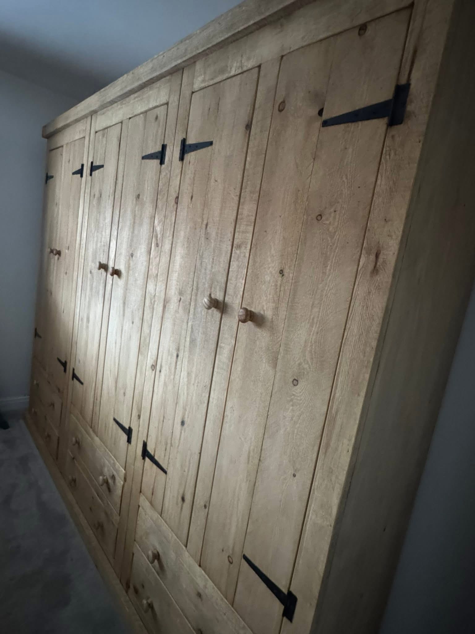 Rustic bedroom storage wardrobe in solid timber