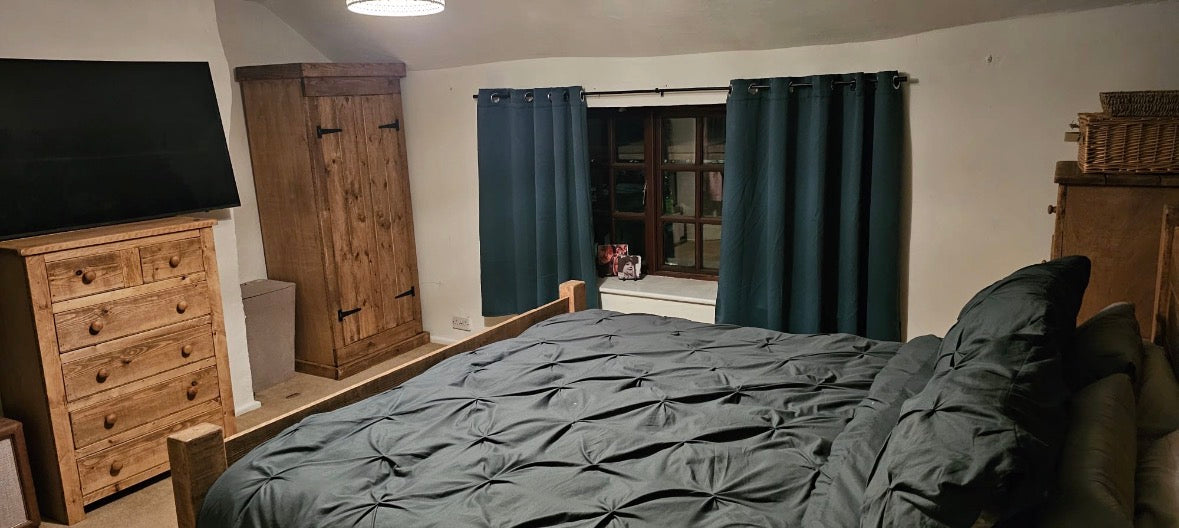 Rustic handmade bedroom set with matching furniture