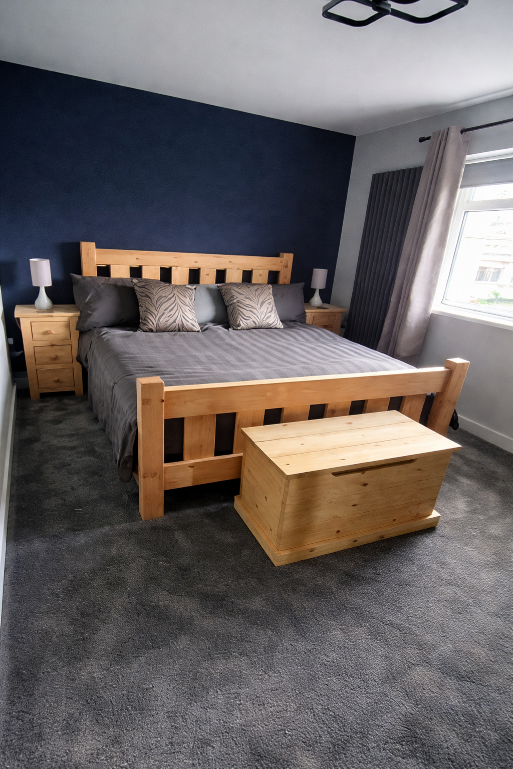 Matching rustic bedroom furniture by Three Skulls Furniture