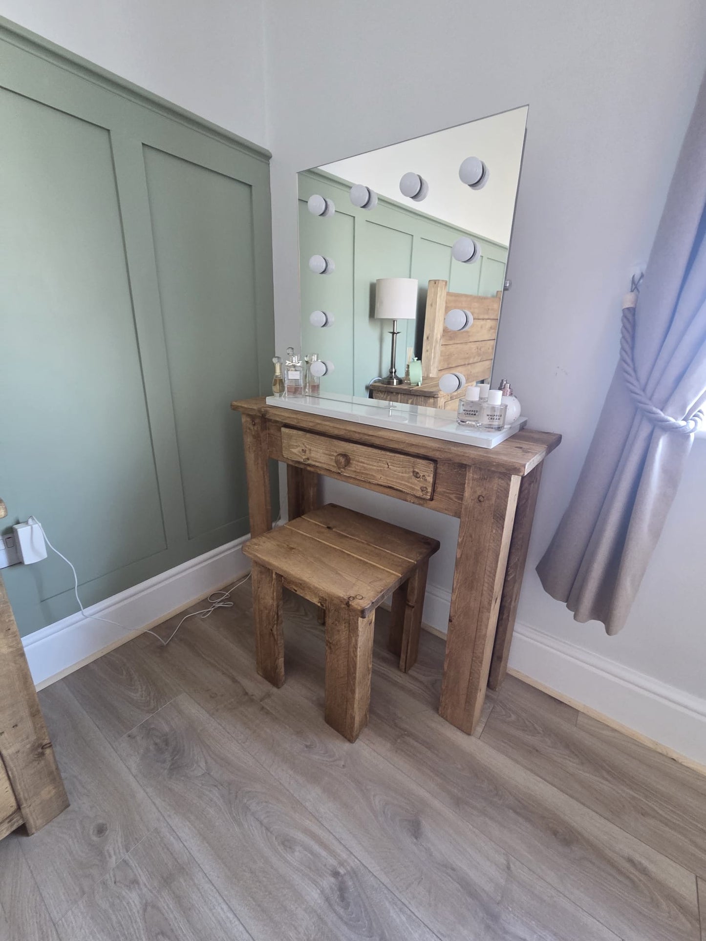 Handmade wooden bedroom furniture package in rustic style