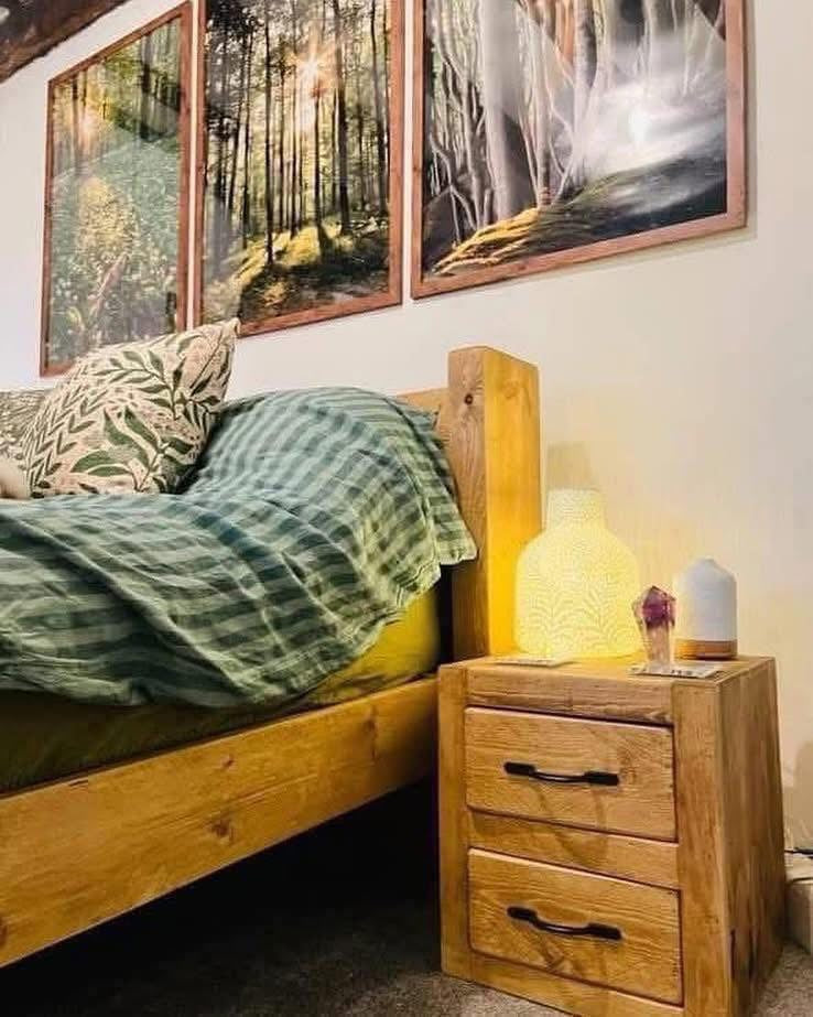 Double Bedside Tables | Handmade Rustic Wooden Bedroom Furniture | Three Skulls Furniture