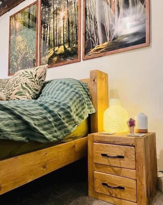 Double Bedside Tables | Handmade Rustic Wooden Bedroom Furniture | Three Skulls Furniture