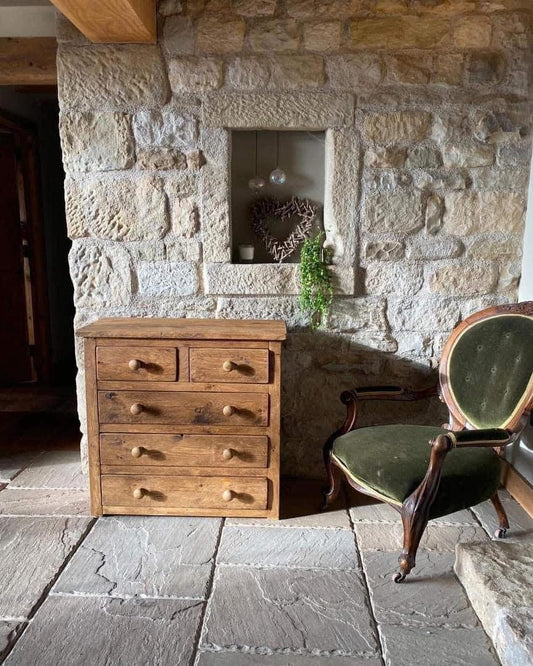 2/3 Chest Of Drawers | Handmade Rustic Wooden Bedroom Storage | Three Skulls Furniture