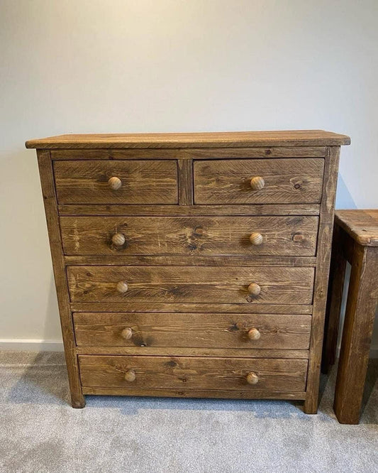 2/4 Chest Of Drawers | Handmade Rustic Wooden Bedroom Storage | Three Skulls Furniture