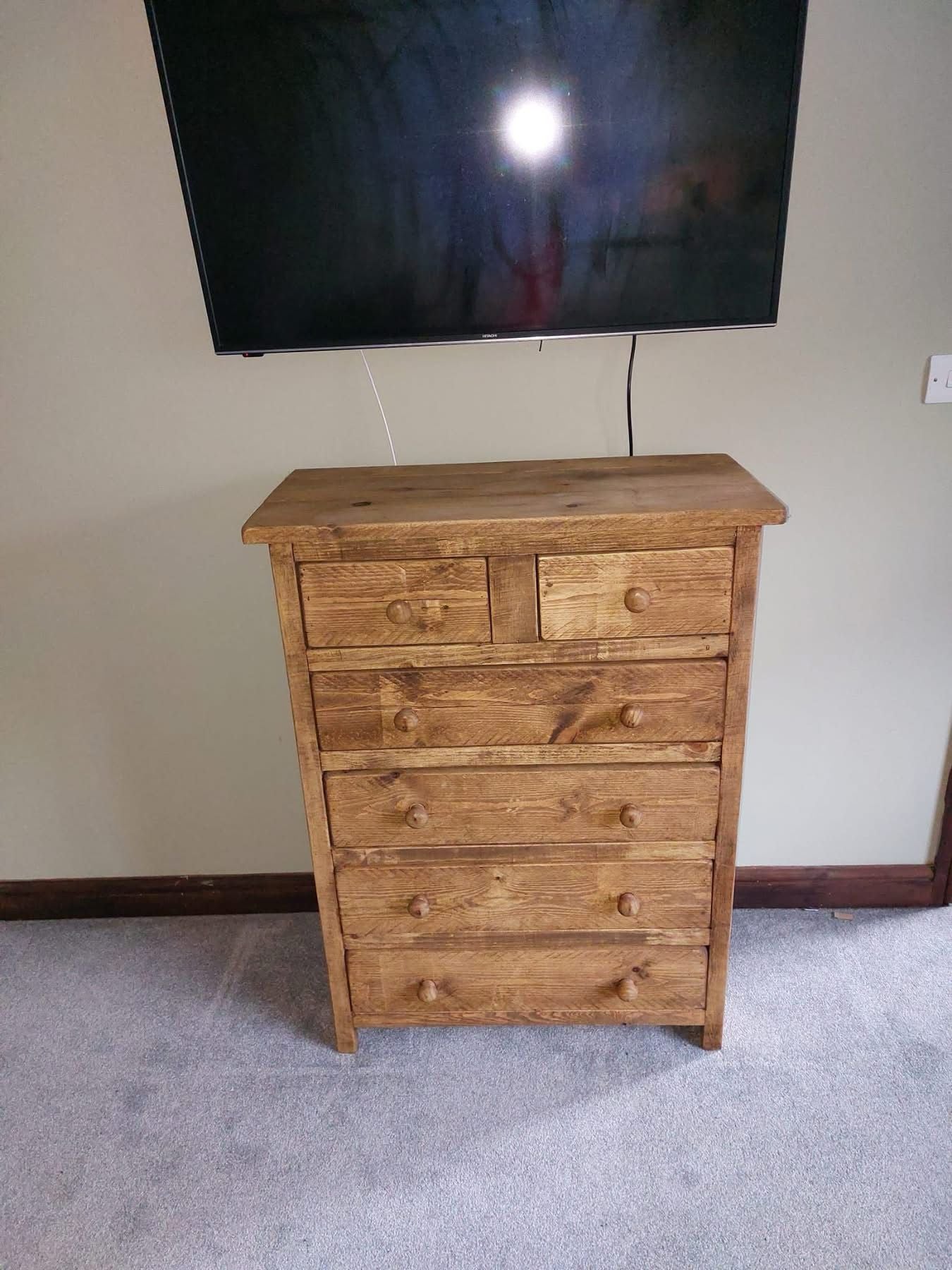2/4 Chest Of Drawers | Handmade Rustic Wooden Bedroom Storage | Three Skulls Furniture
