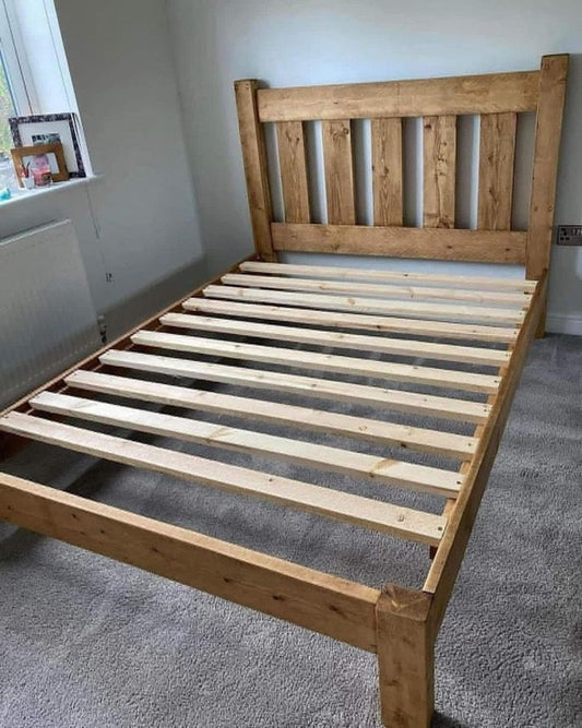 The Low End Ranch Bed | Handmade Rustic Wooden Bed Frame | Three Skulls Furniture