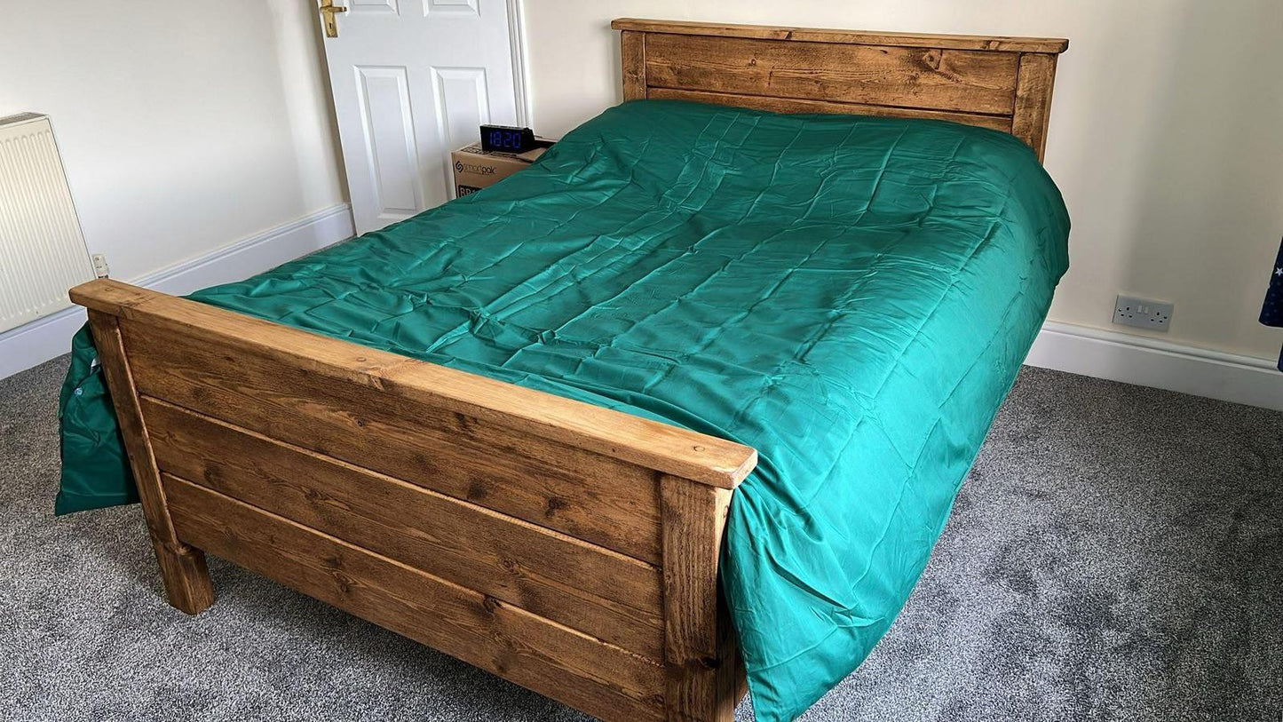 Rustic Preston solid timber bed frame by Three Skulls Furniture