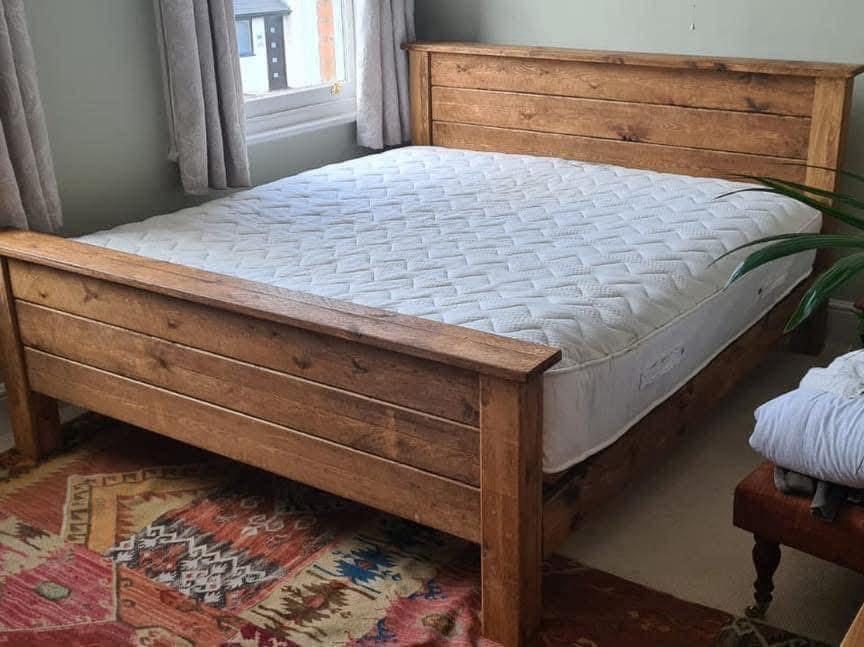 Preston Bed handmade rustic wooden bed frame by Three Skulls Furniture