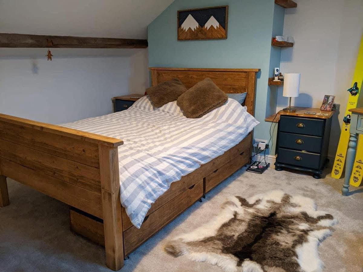 Three Skulls Furniture Preston rustic handmade wooden bed