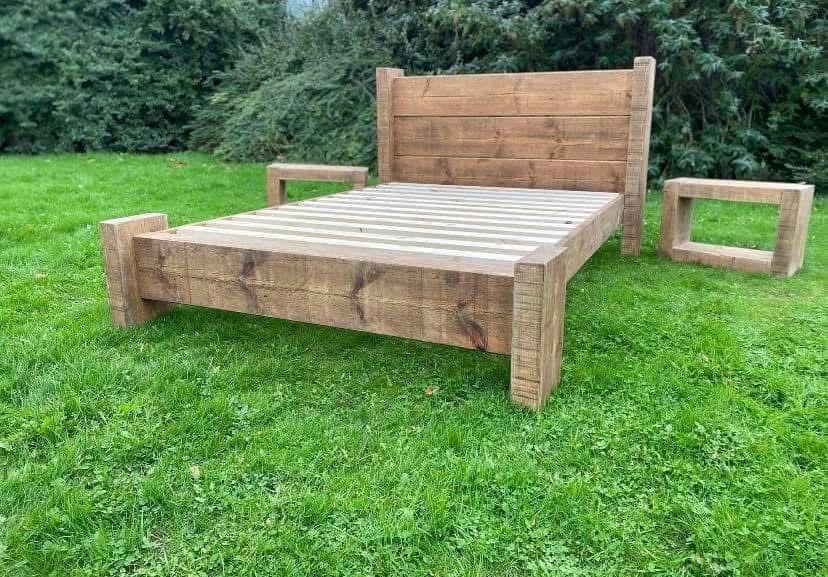 Rustic wooden Duke Bed by Three Skulls Furniture