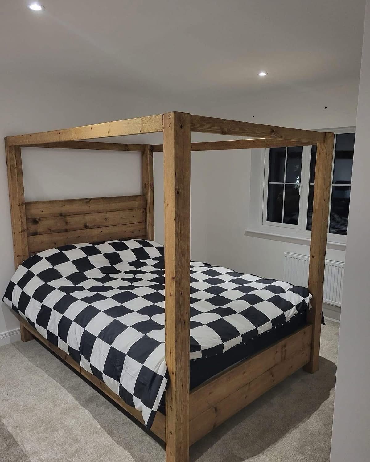 Grand Four Poster Bed with solid wooden frame