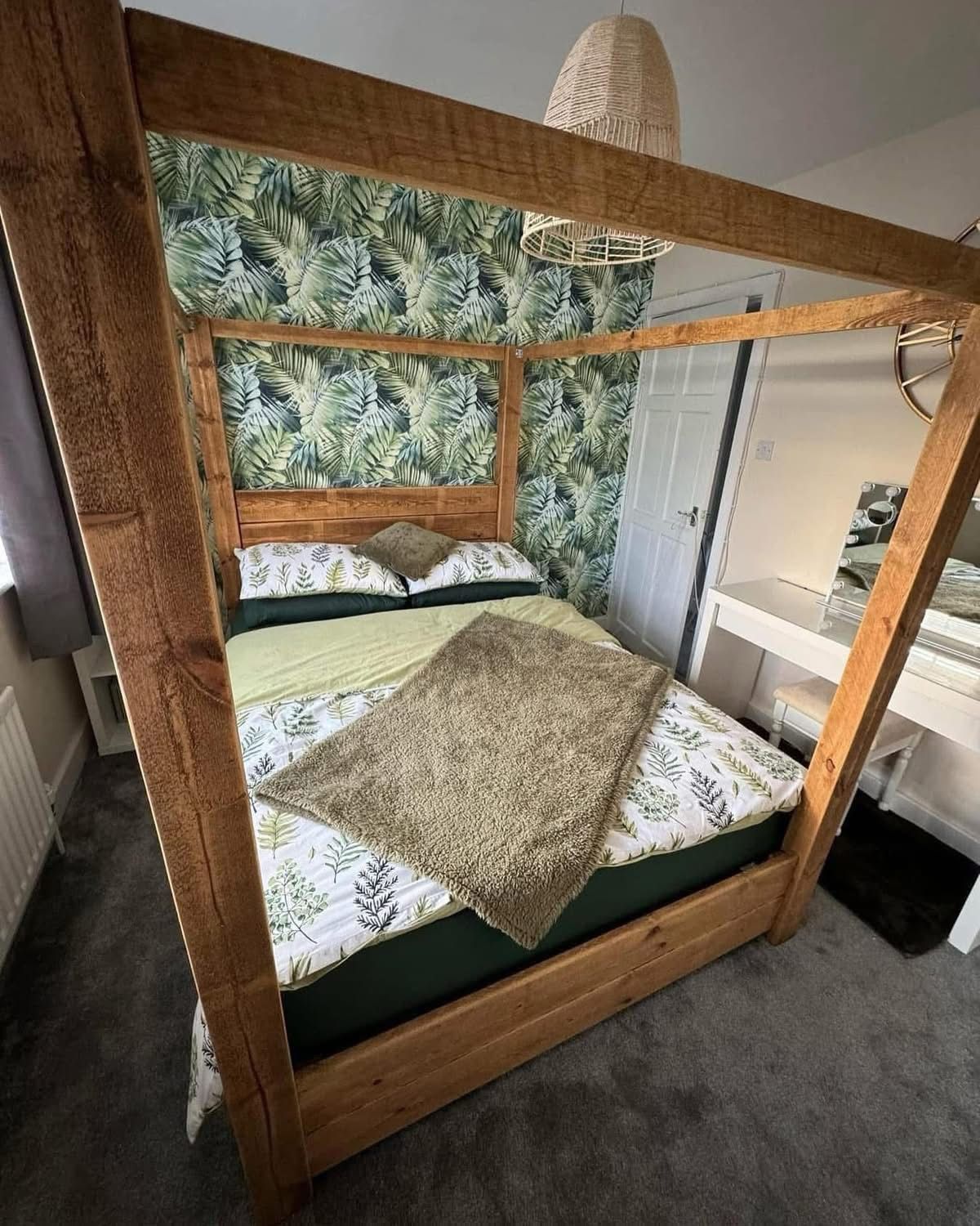 Rustic Grand Four Poster Bed bedroom statement piece