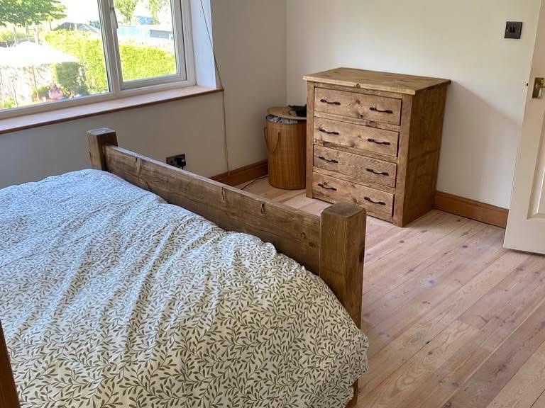 Handmade rustic wooden bedroom furniture set